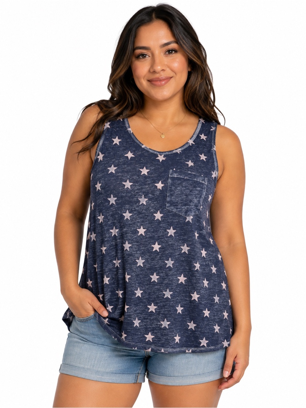 Mossimo Supply Co. Women’s Blue Star Print Tank Top – Size XL